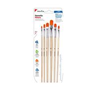 Pryma Set Pennelli da Pittura Punta Tonda | 6 Misure | Ideali per Acrilico, Olio, Acquerello e Tempera | Set Professionale per Artisti e Hobbisti