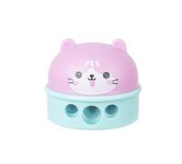 PRYMA Temperino 3 Fori Kawaii 6 x 6 x 5 cm - Temperamatite con Serbatoio per Matite Standard, Grandi e Jumbo, Accessorio Scuola per Bambini