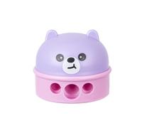 PRYMA Temperino 3 Fori Kawaii 6 x 6 x 5 cm - Temperamatite con Serbatoio per Matite Standard, Grandi e Jumbo, Accessorio Scuola per Bambini (Orsetto)