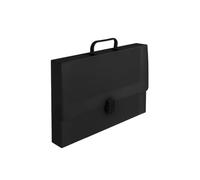 Pryma Valigetta Tecnica Nera con Manico e 2 Chiusure a Clip - Porta Disegni e Documenti Professionale (25x35x5 cm)