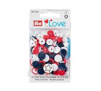 PrymLove Press Fasteners, Red, White, Blue, 12 x 7 x 2 cm