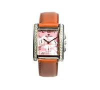 Pryngeps Orologio Chronograph Rectangular with Crystals, Fire reflection Watch CR890 Water Resistant