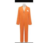 Prytgnsor Tuta da prigioniero da donna e uomo, costume da carcere con lettera, tuta da carcere per Halloween e adulti (L-03, S)