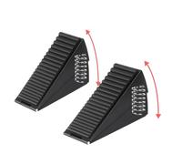 PRYZALO Fermaporta grande regolabile a molla, fermaporta alto, in metallo resistente, per la parte inferiore delle porte, fermaporta in acciaio inox, adatto a qualsiasi cancello pesante (2 pezzi, nero