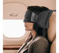Pryzmax Cuscino da viaggio, Cuscini da Aereo per voli Lunghi, Supporto per il Collo a 360°, Poggiatesta per Aereo con Maschera per Gli Occhi, Perfetto per Viaggi, Aerei, Treni, Auto e Uffici (Nero)