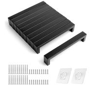 PRZRAO 10 Pezzi Maniglie per Mobili da Cucina, Maniglie Cassetti in Acciaio Inox, Distanza Tra i Fori 128mm, Moderni Mobili da Cucina con Viti e Gancio da Bagno
