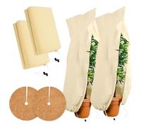 PRZRAO 2 Pezzi Telo per Piante Inverno Antigelo 80 x 120 cm Tessuto Non Tessuto per Piante Traspirante Copertura Piante Inverno Telo Antigelo per Piante per Albero Palma Piante da Balcone Tenda