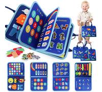 PRZRAO Montessori Busy Board di Feltro, Montessori Pannello Sensoriale Quiet Book, Giocattoli Educativi Giochi Sensoriali Apprendere Le Abilità di Base della Vita per Bambini 3 4 5 6 Anni