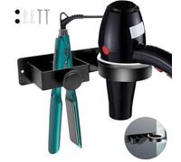 PRZRAO Porta Asciugacapelli, Porta phon e Piastra, Acciaio Inox Porta Phon e Piastra con Fermacavi con Viti di Fissaggio per Camere da Letto Toilette Barbiere