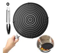 PRZRAO Silikon Spritzschutz Pfannen, Paraspruzzi in Silicone 32CM Silicone Paraschizzi Cucina Coperchio Paraspruzzi Pieghevole in Silicone con Maniglia per Evitare Che I'olio Caldo Schizzi