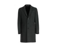 PS By Paul Smith, ,Coats ,Uomo ,Nero ,L Cappotto in Lana Verde con Motivo Sottile