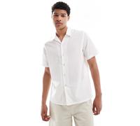 PS Paul Smith - Camicia bianca in seersucker casual a maniche corte-Bianco 54