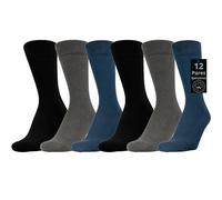 PS PROUTHS 12 paia, calzini uomo cotone 95% sottili alti fino ai gemelli - calzini esecutivi da indossare, traspiranti e confortevoli - lavoro o vestito - calze lunghe in cotone., T-002, 40-46