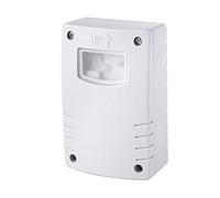 PS-TECH Interruttore Crepuscolare Esterno Protezione IP54 con Timer 1-9 Ore per Montaggio a Parete con Regolazione Intensità Luce 3-500 Lux