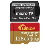 PS Vita Scheda di memoria SD2Vita 6.0 con scheda Micro SD da 128 GB, fino a 140 MB/s Micro SDXC UHS-I Flash Memory Card con adattatore PSVita SD Card per PSV 1000/2000 PSTV FW 3.60 HENkaku Enso System
