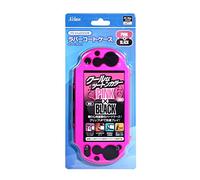 PS Vita2000用ラバーコートケース ピンク×ブラック