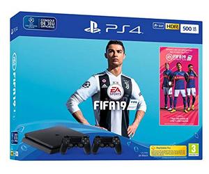 PS4 500 Go F - noir avec FIFA 19 - Edition Standard et 2nd DualShock 4 + PS Plus Voucher 14 Jours [Edizione: Francia]