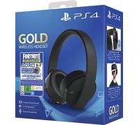 PS4-Sony Official Playstation 4 Gold Wireless Headset + Fortnite Neo Versa NUOVO