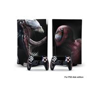 PS5dg-0013 - Adesivo in vinile con skin Capitan America Iron Man Venom per console PS5 Disk Edition e 2 controller