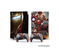 PS5dg-0015 - Adesivo in vinile con skin Capitan America Iron Man Venom per console PS5 Disk Edition e 2 controller