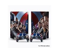 PS5dg-0067 - Adesivo in vinile con skin Capitan America Iron Man Venom per console PS5 Disk Edition e 2 controller
