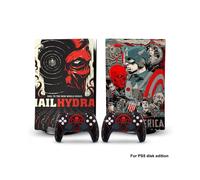PS5dg-0357 - Adesivo in vinile con skin Capitan America Iron Man Venom per console PS5 Disk Edition e 2 controller