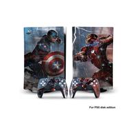 PS5dg-0361 - Adesivo in vinile con skin Capitan America Iron Man Venom per console PS5 Disk Edition e 2 controller