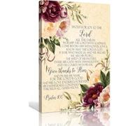 Psalm 100 Bible Verse Wall-Art Make A Joyful Noise Unto The Lord Christian Floral Scripture Poster Canvas Print for Home Church Decor