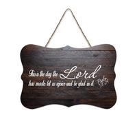 Psalm 118:24 This Is The Day The Lord Has Made, Let Us Rejoice And Be Glad in It, cartello rustico in legno da appendere, decorazione da parete per soggiorno, camera da letto, porta finestra, casa