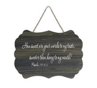 Psalm 119:103 Wall Art How Sweet Are Your Words to My Taste Sweeter Than Honey to My Mouth Hanging Placca stampata da parete in legno rustico cartello artistico da parete in legno poster per