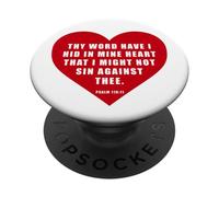 Psalm 119:11 - Thy Word Have I Hid in Mine Heart Bible Verse PopSockets PopGrip Adesivo