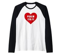 Psalm 119:11 - Thy Word Have I Hid in Mine Heart Reference Maglia con Maniche Raglan