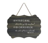 Psalm 121:1 2 I Lift My Eyes Up to The Hills, Where Does My Help Come from Cartello in legno rustico da appendere cartello decorativo in legno decorazione da parete per soggiorno, camera da letto