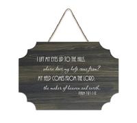 Psalm 121:1 2 I Lift My Eyes Up to The Hills, Where Does My Help Come from Cartello in legno rustico da appendere cartello decorativo in legno decorazione da parete per soggiorno, camera da letto