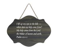Psalm 121:1 2 I Lift Up My Eyes to The Hills - Where Does My Help Come from Cartello di benvenuto in legno rustico per portico anteriore porta decorazione da parete fattoria cartello in legno per