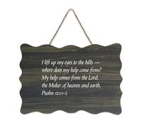 Psalm 121:1 2 I Lift Up My Eyes to The Hills - Where Does My Help Come from Cartello in legno rustico da appendere cartello decorativo in legno decorazione da parete per soggiorno, camera da letto