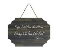 Psalm 122:1 I Rejoiced with those who said to me let us go to the house of the lord2 cartello in legno 15,2 x 25,4 cm Wall Art rustico rustico da appendere targhe in legno per porta d'ingresso
