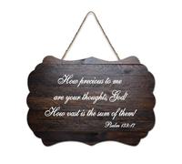 Psalm 139:17 Wall Art, How Precious to Me Are Your Thoughts, God! How Vast Is The Sum of Them Cartello in legno 15,2 x 25,4 cm Bibbia Wall Art Targhe in legno per porta d'ingresso Soggiorno Cucina