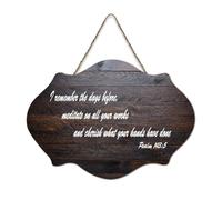 Psalm 143:5 I Remember The Days Before Meditate on All Your Works And Cherish What Your Hands Have Hanging Cartelli in legno rustico da parete cartello poster ufficio nuova decorazione per la casa 6 x