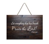 Psalm 150:6 Let Everything That Has Breath Praise The Lord Cartello di benvenuto in legno rustico per portico anteriore porta decorazione da parete casa colonica cartello in legno per scuola, aula