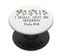 Psalm 16:8 Will I Shall Not Be Shaken Bible Verse Christian PopSockets PopGrip Adesivo