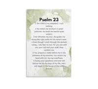 Psalm 23 Scripture Wall Art, The Lord is My Shepherd Bible Verse Canvas Print, Christian Prayer Decor for Home Church Gift(Unframed,12x18inch(30x45cm))