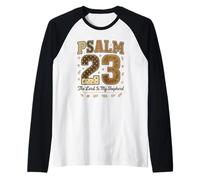 Psalm 23 The Lord Is My Shepherd Stitched Patchwork Christia Maglia con Maniche Raglan