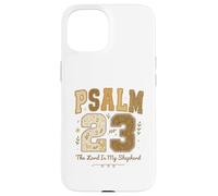 Psalm 23 The Lord Is My Shepherd Stitched Vintage Christian Custodia per iPhone 15