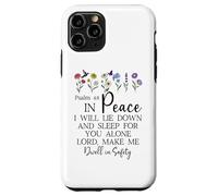 Psalm 4:8 I Will Lie Down and Sleep in Peace God Bible Verse Custodia per iPhone 11 Pro