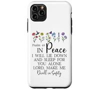 Psalm 4:8 I Will Lie Down and Sleep in Peace God Bible Verse Custodia per iPhone 11 Pro Max