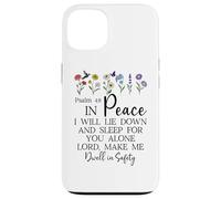 Psalm 4:8 I Will Lie Down and Sleep in Peace God Bible Verse Custodia per iPhone 13