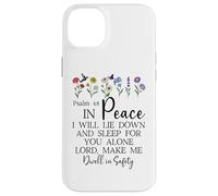 Psalm 4:8 I Will Lie Down and Sleep in Peace God Bible Verse Custodia per iPhone 14 Plus
