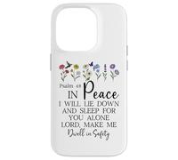 Psalm 4:8 I Will Lie Down and Sleep in Peace God Bible Verse Custodia per iPhone 14 Pro