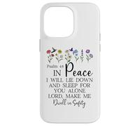 Psalm 4:8 I Will Lie Down and Sleep in Peace God Bible Verse Custodia per iPhone 14 Pro Max